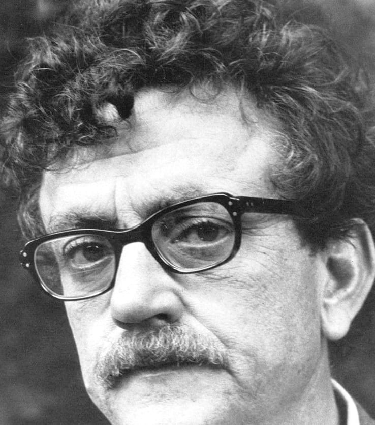 Black and white portrait of Kurt Vonnegut